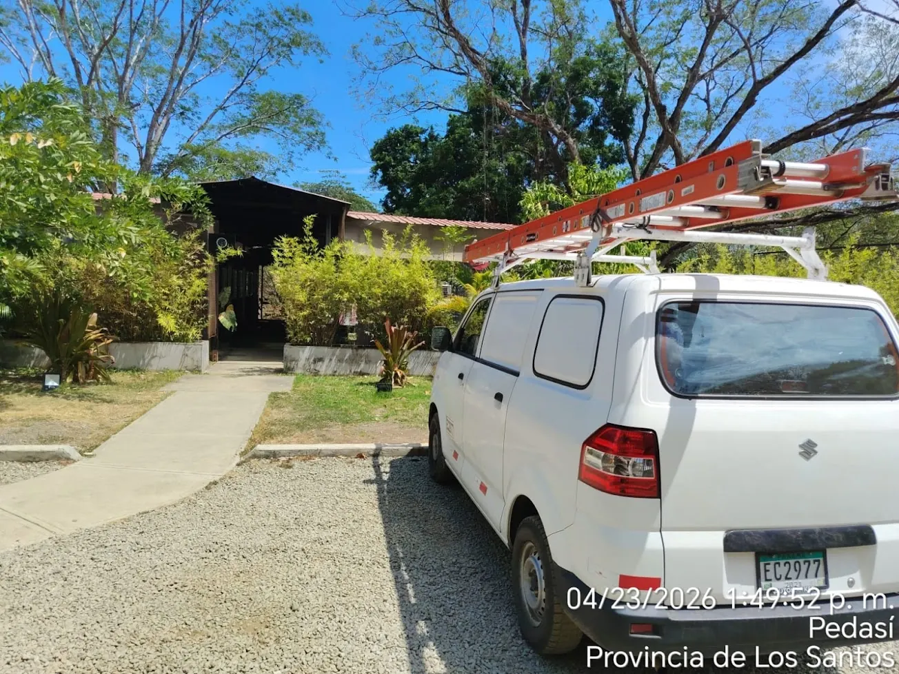 Vehículo de flota de Fibra Panamá en Los Santos